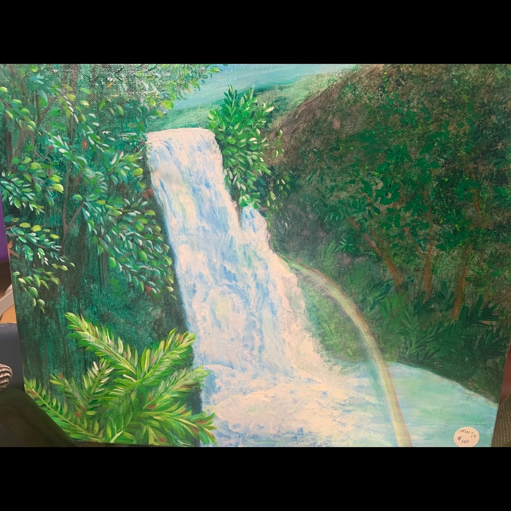 Hawaiian Waterfall Painting